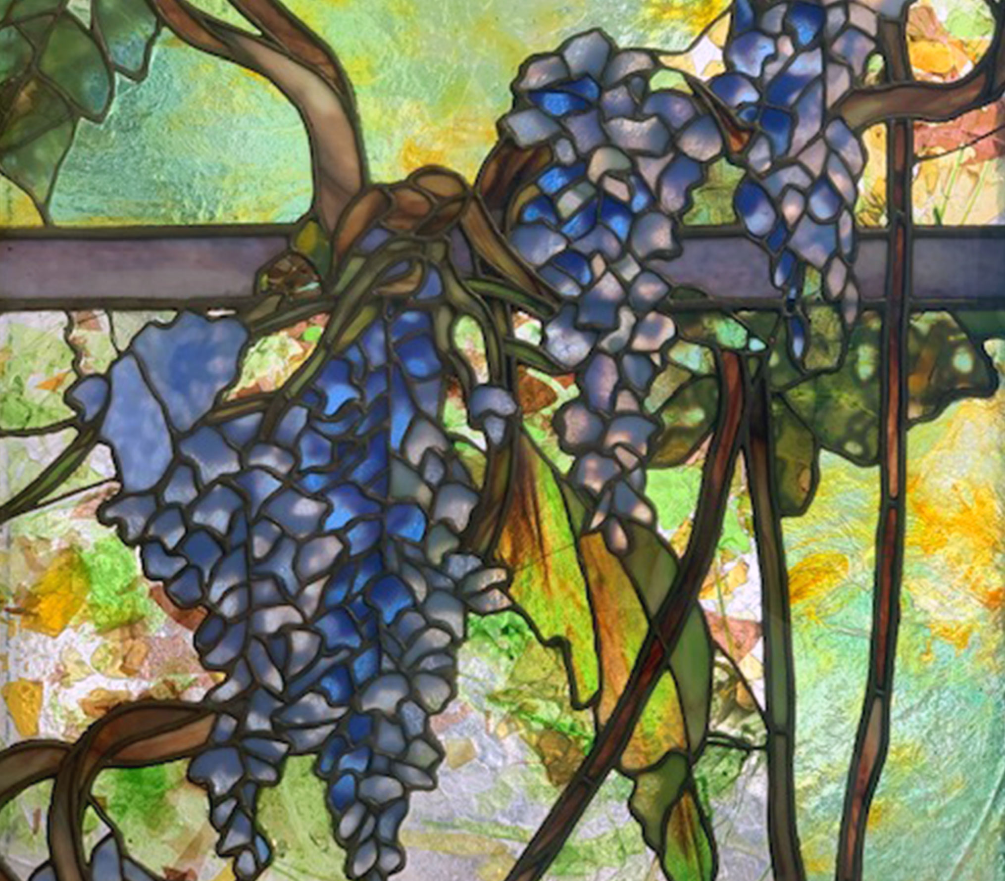 Tiffany Studios wisteria stained glass