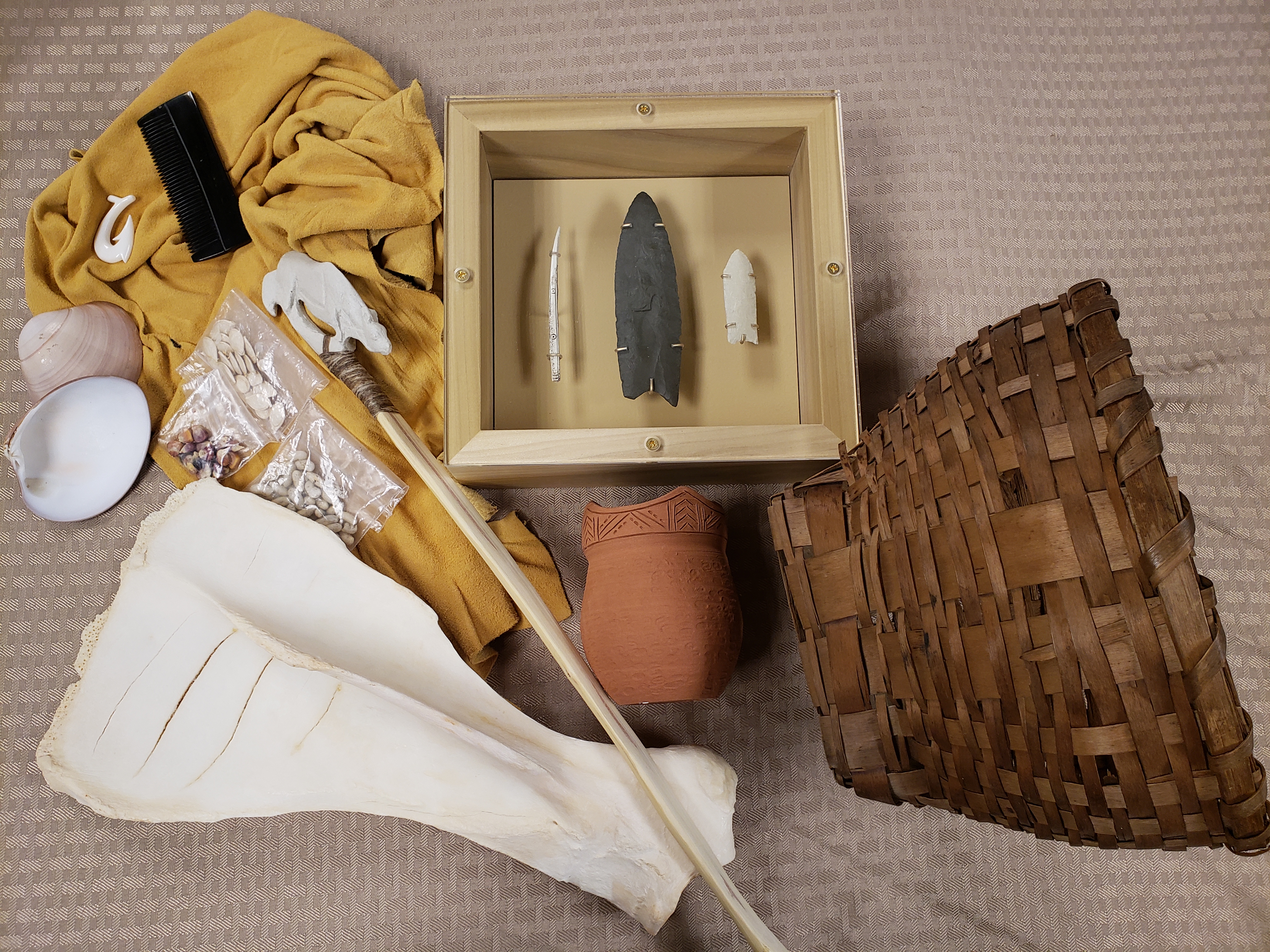 Educational items used to discuss early peoples in Wisconsin